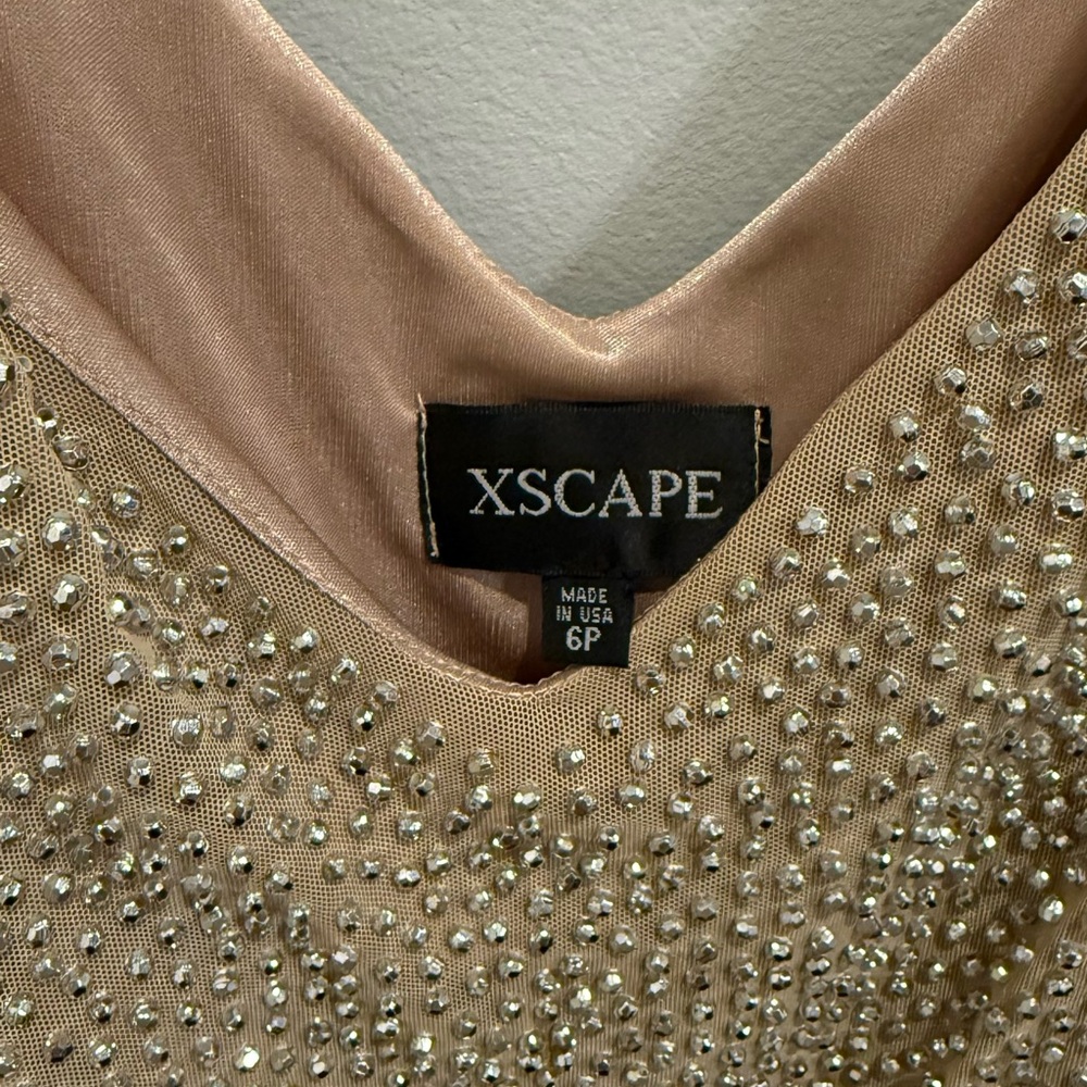 Xscape Blush Embellished Mini dress